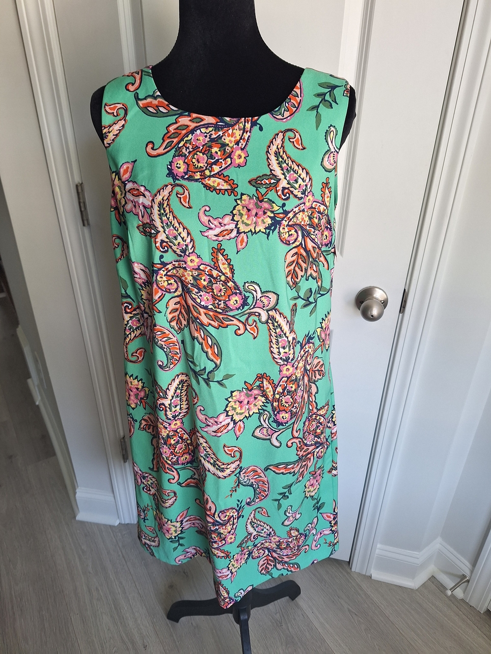 Roz & Ali Mint Green Paisley Print Sleeveless Shift Dress